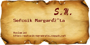 Sefcsik Margaréta névjegykártya